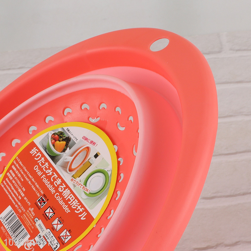 Wholesale Round Collapsible Vegetable Fruit Washing Basket Foldable Drain Basket