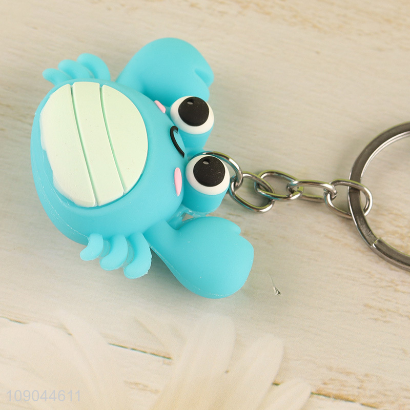 Factory direct sale cartoon crab pendant silicone portable keychain wholesale