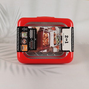 High Quality 2-In-1 Aluminum Foil Pan Carrier Serving Tray for Food