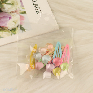 Yiwu market 10pcs candy color girls hair clips hairpin hair accessories