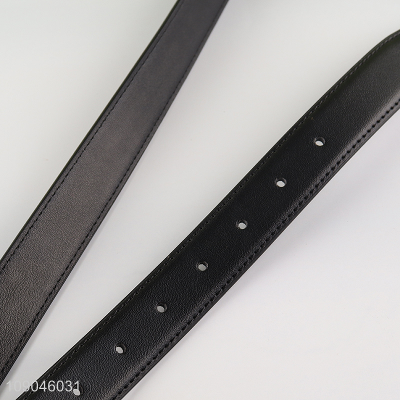 Wholesale form china black fashionable jeans belt pu leather belt with pin buckle