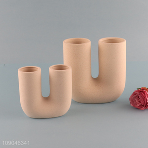 Popular products u shaped ceramic bouquet vase flower vase for home decor