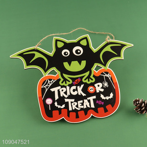 Popular products bat hanging door sign wooden Halloween hanging ornaments