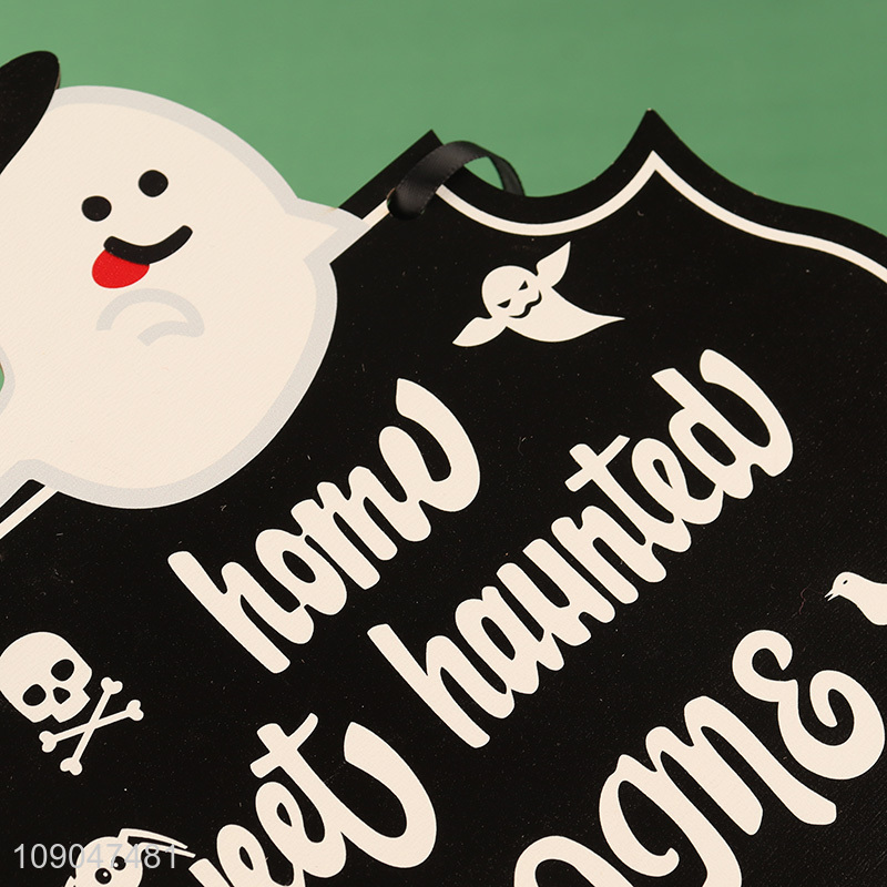 Online wholesale ghost door sign wooden Halloween hanging ornaments decoration