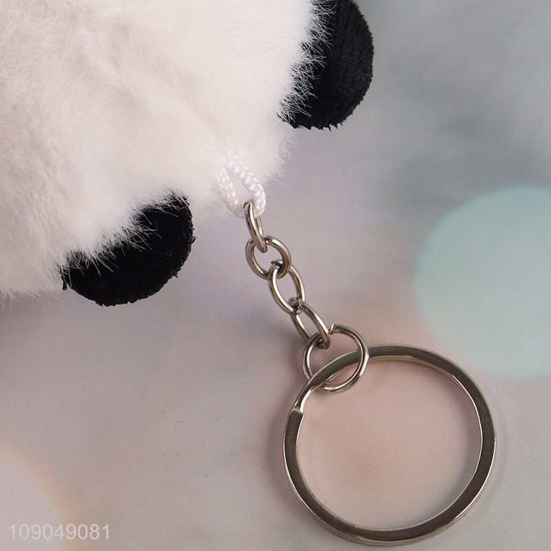 Top selling cartoon portable panda shape plush keychain for gifts