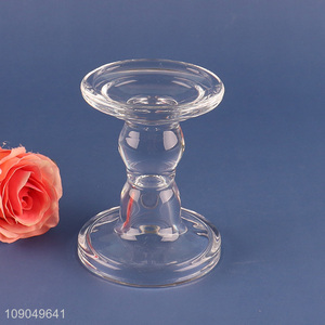 Online wholesale tabletop decoration home glass candle holder candlestick holder