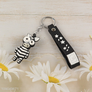 Factory price cartoon animal silicone pendant portable keychain for gifts