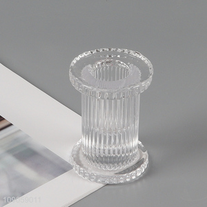 Factory supply wedding decoration clear glass candlestick candle holder