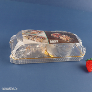 China Imports Clear Plastic Serving Platter with 2 Snacks Organizers