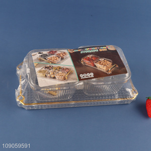 New Arrival Clear Plastic Serving Tray with 2 Snacks Organizers