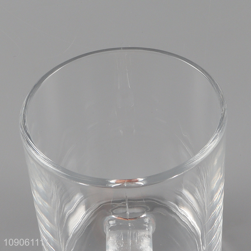 Good sale unbreakable glass clear water cup drinking cup with handle