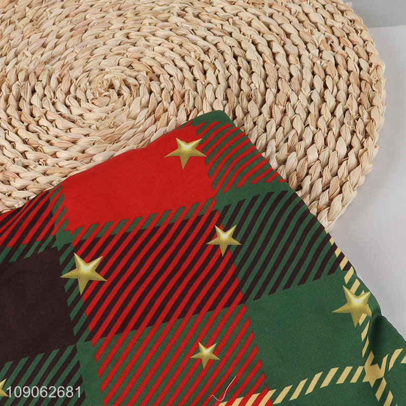 Hot selling merry christmas square polyester pillow case bolster case