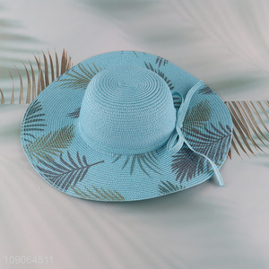 New Product Summer UV Protection Paper Straw Sun Hat Hand Painted Straw Hat