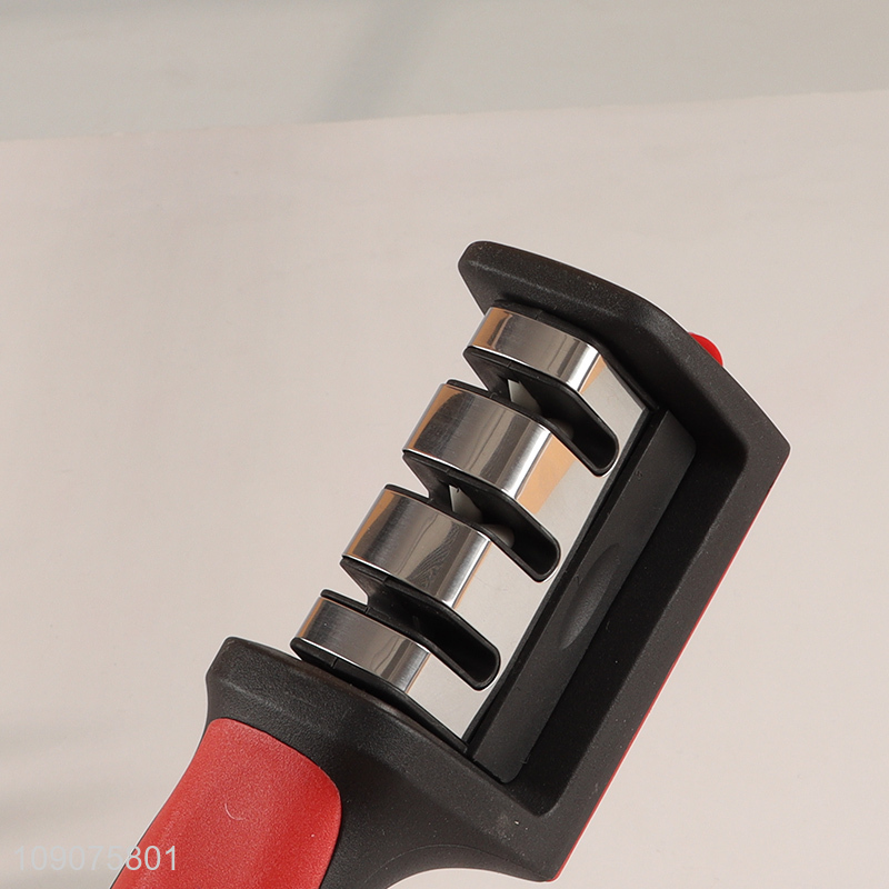 Custom Logo 3-Stage High Chromium  Steel Knife Sharpener for Kitchen Knives