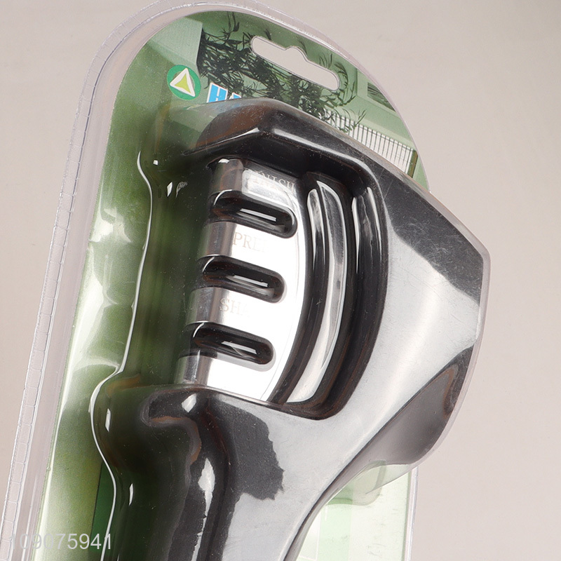 High Quality 3-Stage High Chromium Steel Knife Sharpener with Ergonomic Handle