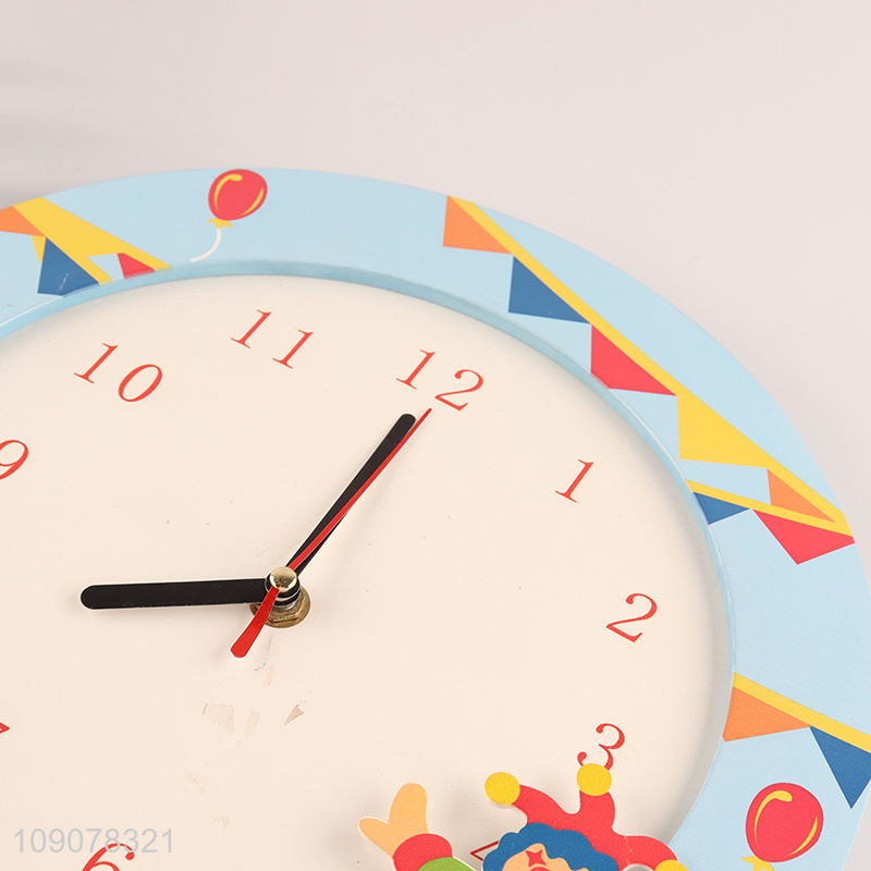 Yiwu market cartoon home decor wall decor wooden wall clock