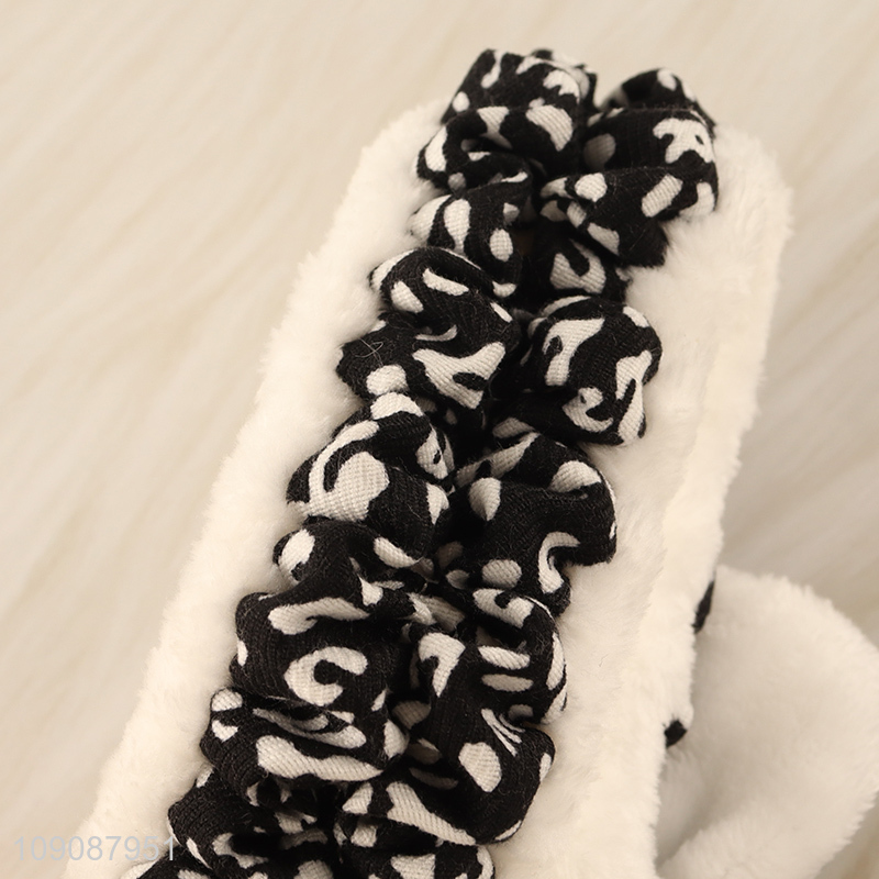 Factory Wholesale Makeup Headband Fluffy Elastic Spa Headband for Women