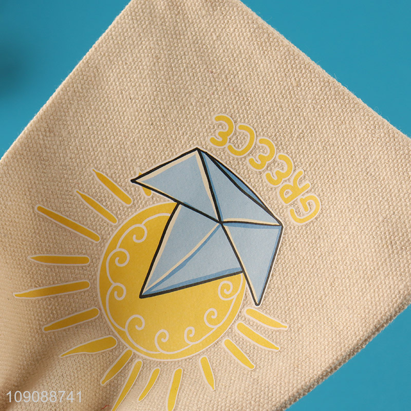 High Quality  Cotton Linen Drawstring Bag Custom Print  Fabric Bag