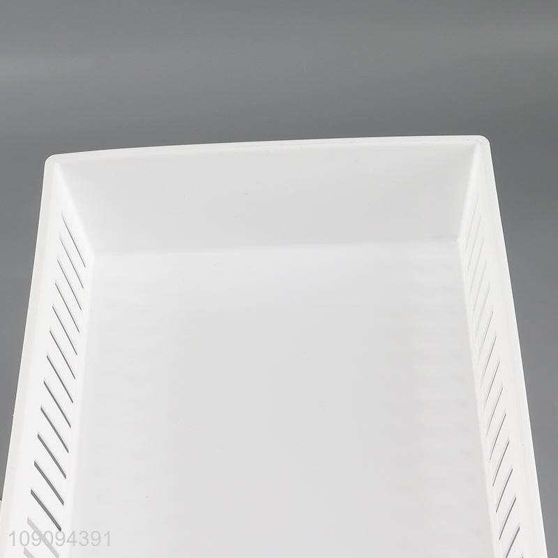 New arrival white hollow desktop organizer storage basket with handle