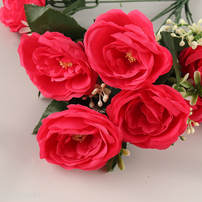 Online Wholesale 9 Heads Artificial Flower Realistic Flower for Wedding Party Decor