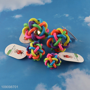 Good Quality Pet Dog Toy Ball Cat Rainbow Ball with Built-in Bell