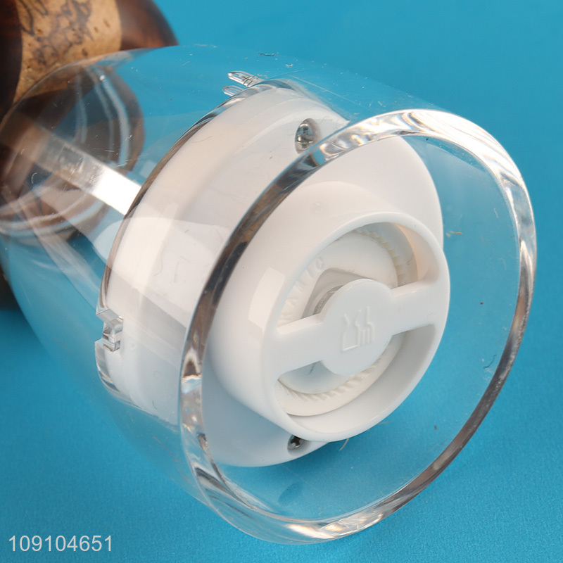Wholesale Wood Salt and Pepper Grinder Refillable Glass Salt Shaker Pepper Mill