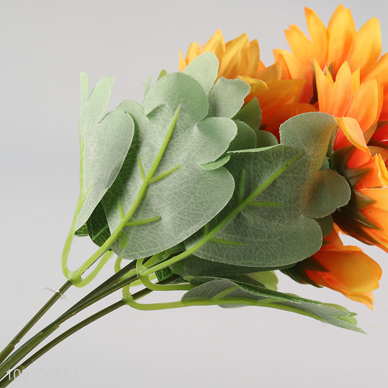 High Quality Artificial Sunflower Bouquet Fake Sunlower for Wedding Decor