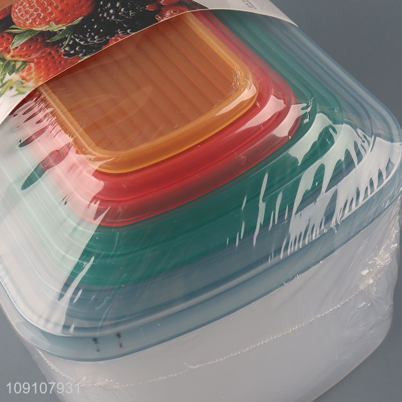 High Quality 7 Pieces Plastic Food Storage Containers Set Bento Lunch Boxes