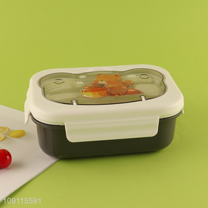 Hot products cartoon bear children portable lunch box with spoon and fork