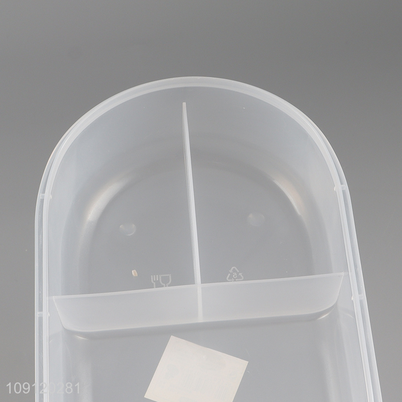 Good Quality 3-Compartment Plastic Lunch Box Meal Pre Container with Spoon & Fork