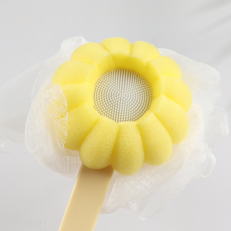 Hot Selling Double Sided Bath Brush Back Scrubber with Curved Long Handle