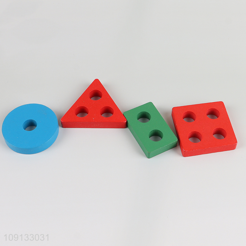 Hot Selling 2-In-1 Wooden Sorting and Stacking Toy Fishing Toy for Kids