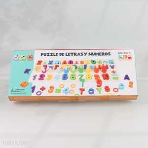 Hot Selling Wooden Alphabet and Number Puzzle Educational Learning Toy