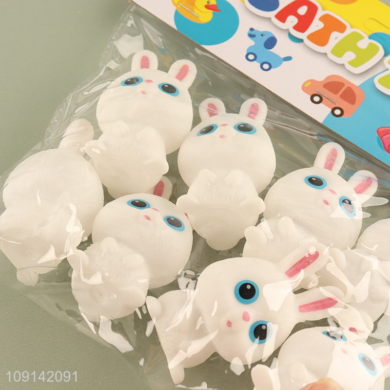 Factory Price 8PCS Baby Bath Toys Squeaky Rabbit Bath Tub Toys