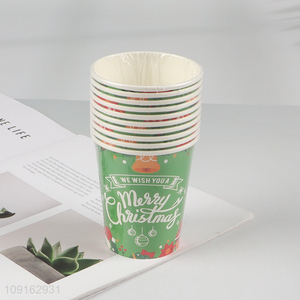 New Arrival 10 Pieces 9 oz <em>Disposable</em> Paper <em>Cups</em> Christmas Party Paper <em>Cups</em>