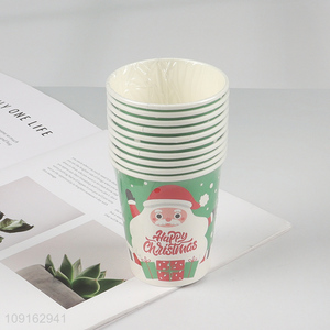 Factory Price 10 Pieces 9 oz <em>Disposable</em> Paper <em>Cups</em> Christmas Party Coffee <em>Cups</em>