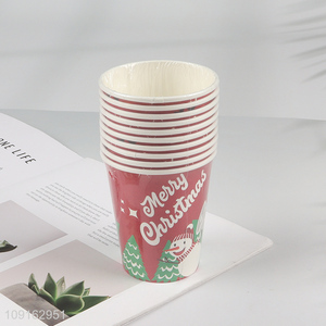 Good Quality 10 Pieces 9 oz <em>Disposable</em> Paper <em>Cups</em> Christmas Party Treat <em>Cups</em>