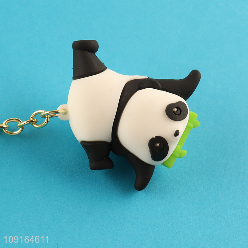 China wholesale cute panda pendant plastic keychain key ring