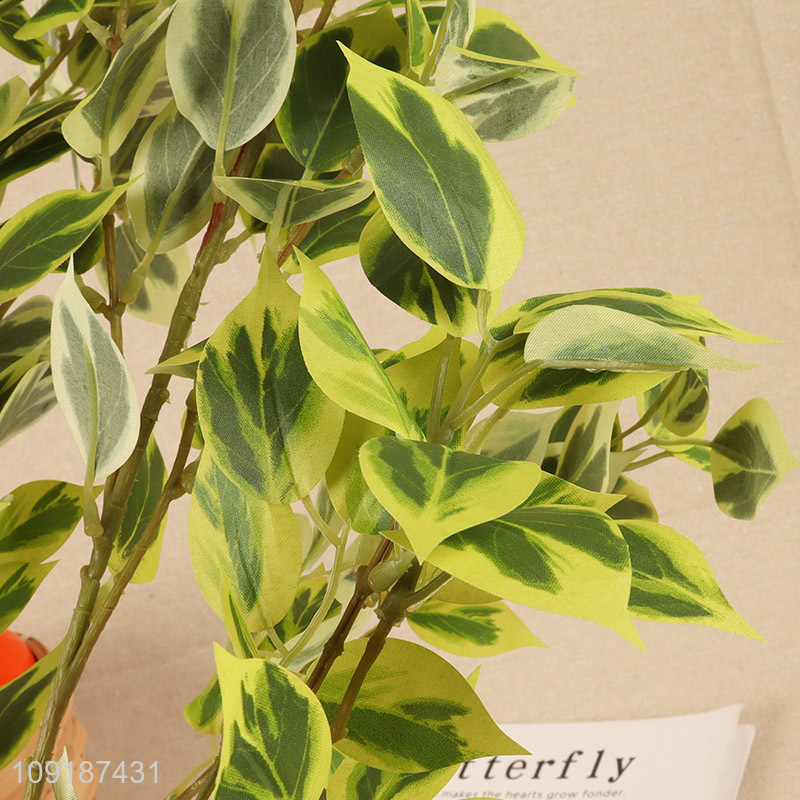 Low price green artificial tree branches fake leaves for home decor