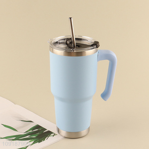 Factory Supply 900ML Stainless Steel Insulated Car Travel Mug with <em>Straw</em>