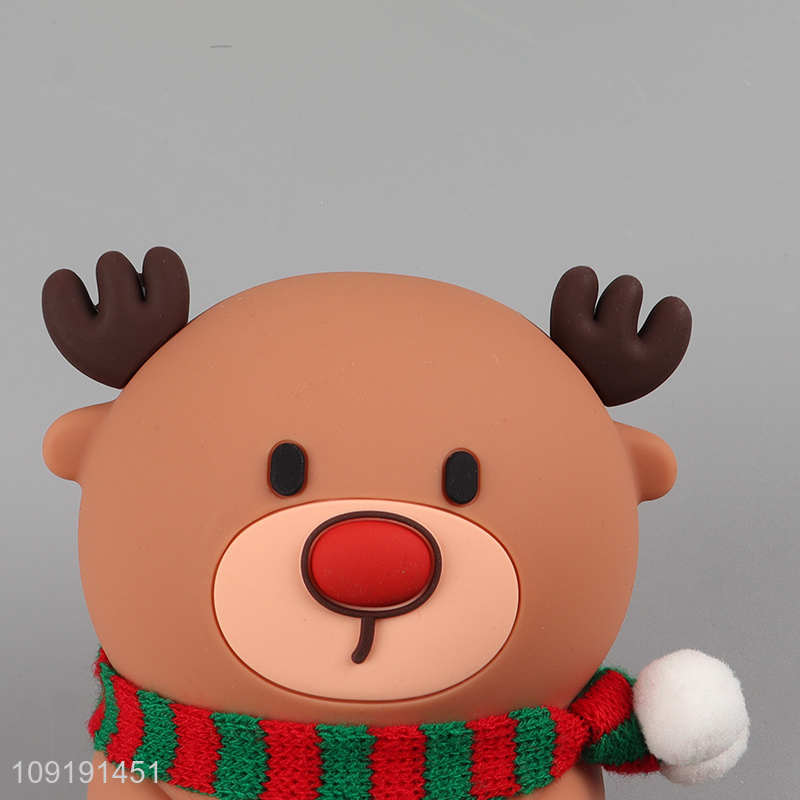 Top quality cartoon christmas deer silicone lamp night lights