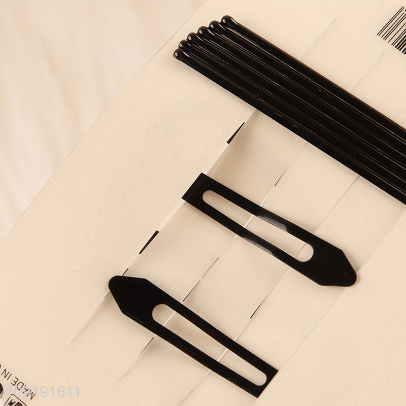 Factory Price 8 Pieces Black Metal Hair Clips Metal Hairpins Set