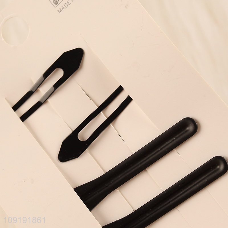 New Product 4 Pieces Black Hair Clips Non-Slip Metal Hair Clips