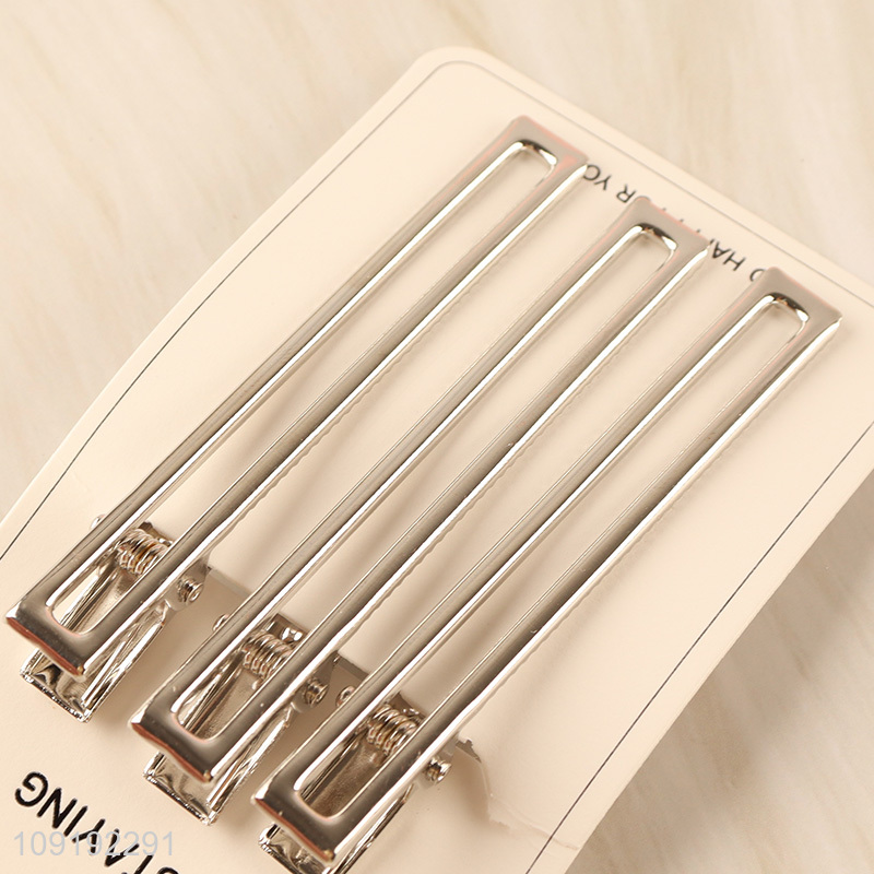 Hot Selling 3 Pieces Silver Alligator Hair Clips Non-Slip Hair Clips