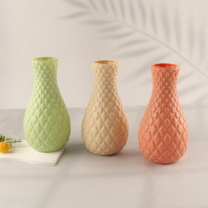 New Product Plastic Flower Vase Ceramic Look Plastic Bud Vase
