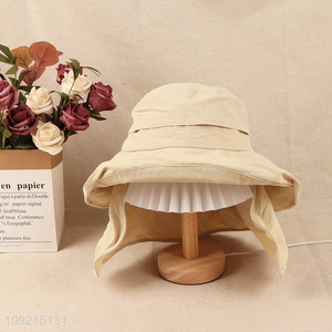 New Product Men Women Wide Brim Bucket Hat with Neck Flap