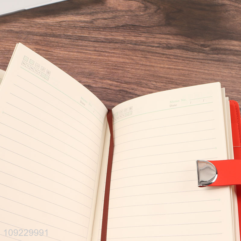 China Imports A5 Notebook Custom Size PU Leather Lined Journal Notebook