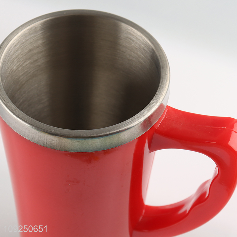 Factory Price Customized Logo Single Wall Stainless Steel Travel Mug with Handle