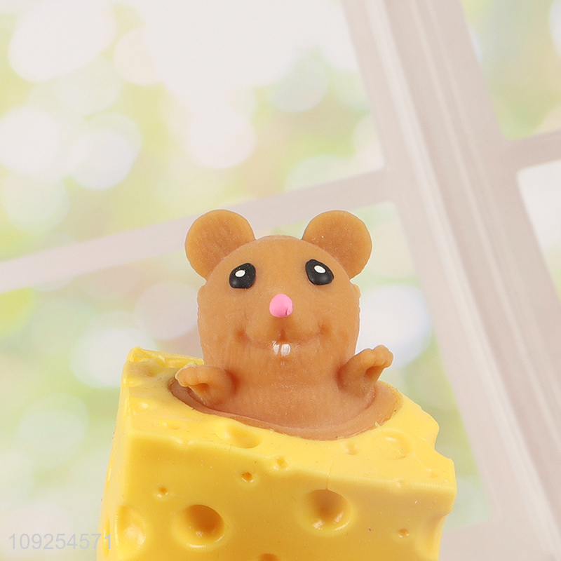 Hot products tpr cheese mouse cartoon squeeze toys stress relief toys