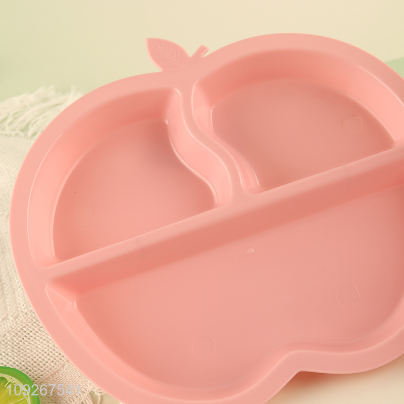China products apple shape plastic dinner plate water cup straw cup set